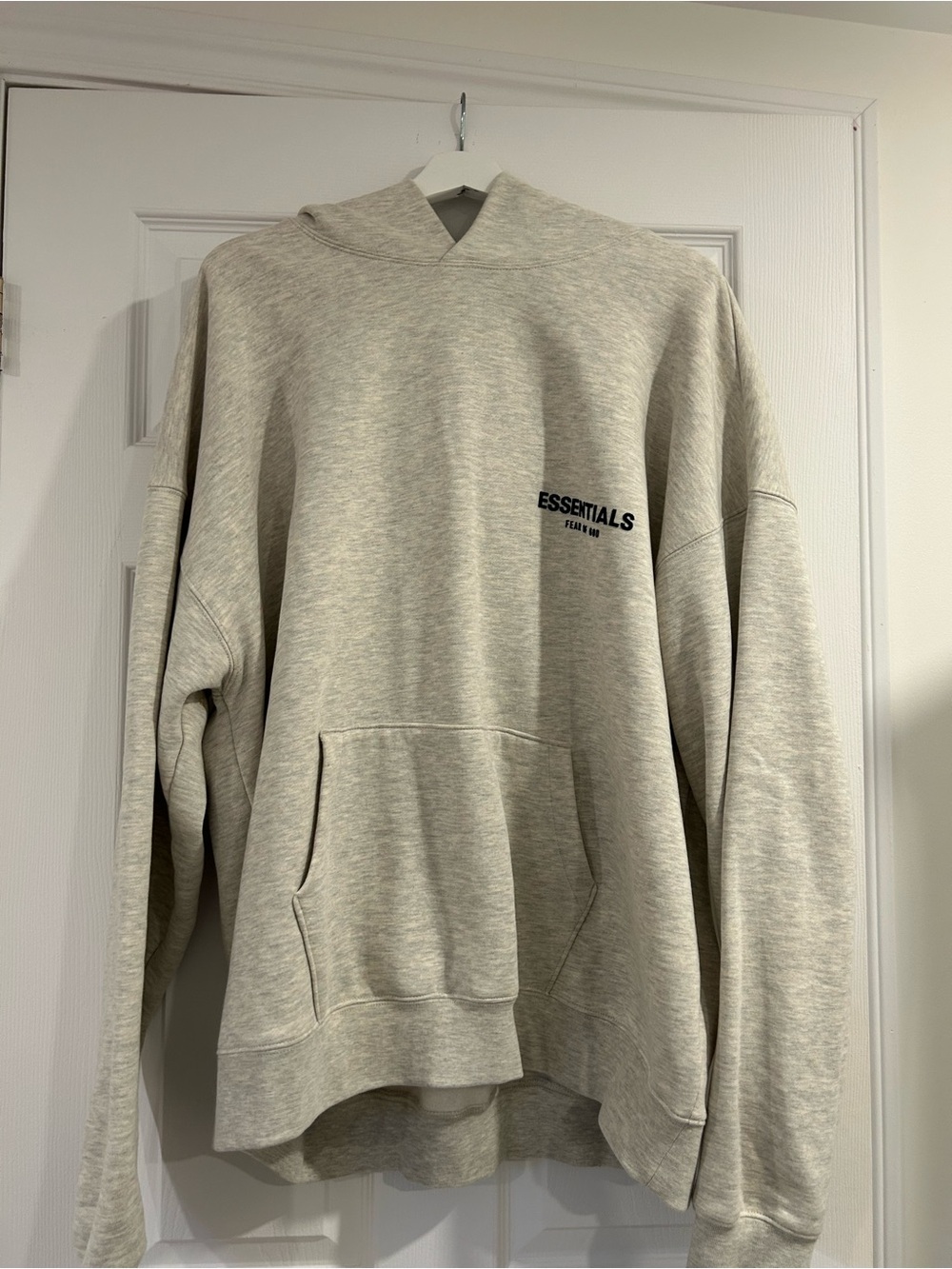 Essentials Men's Light grey/beige Pullover Hoodie